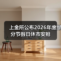 上金所公布2026年度部分节假日休市安排