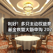 利好！多只主动权益类基金恢复大额申购 2