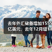 去年外汇储备增加1555亿美元，去年12月增115亿美元（图2）
