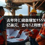 去年外汇储备增加1555亿美元，去年12月增115亿美元（图1）