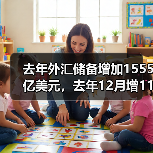 去年外汇储备增加1555亿美元，去年12月增115亿美元（图4）