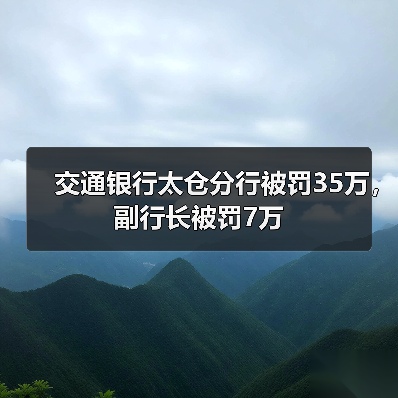 交通银行太仓分行被罚35万,副行长被罚7万(图3) 交通银行太仓分行被罚35万,副行长被罚7万(图3)
