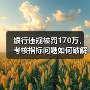 银行违规被罚170万,考核指标问题如何破解?(图2) 银行违规被罚170万,考核指标问题如何破解?(图2)