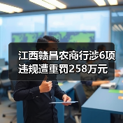 江西赣昌农商行涉6项违规遭重罚258万元(图1) 江西赣昌农商行涉6项违规遭重罚258万元(图1)