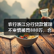 农行浙江分行贷款管理不审慎被罚880万，合规问题引警示（图2）