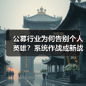 公募行业为何告别个人英雄?系统作战成新战场(图1) 公募行业为何告别个人英雄?系统作战成新战场(图1)