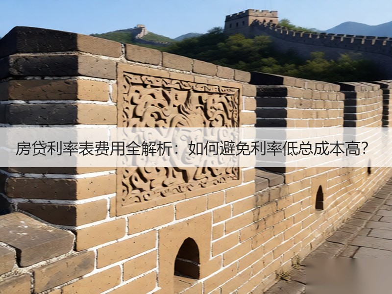 房贷利率表费用全解析：如何避免利率低总成