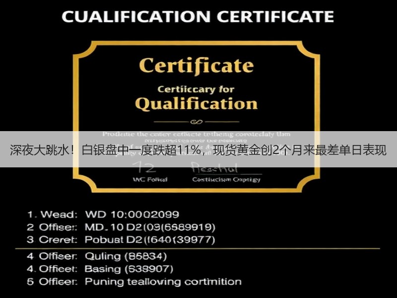 深夜大跳水！白银盘中一度跌超11%，现货