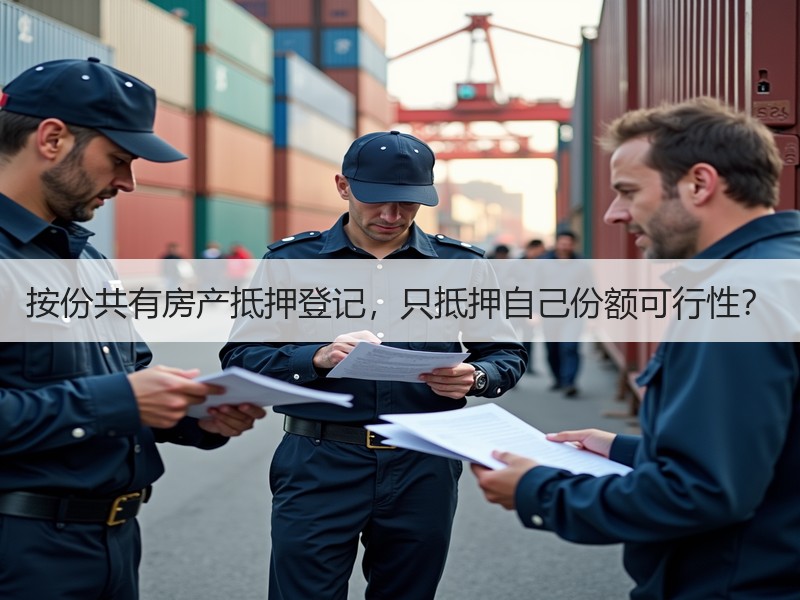 按份共有房产抵押登记，只抵押自己份额可行