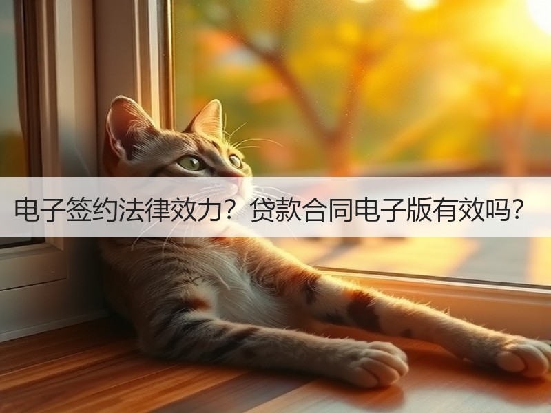 电子签约法律效力？贷款合同电子版有效吗？