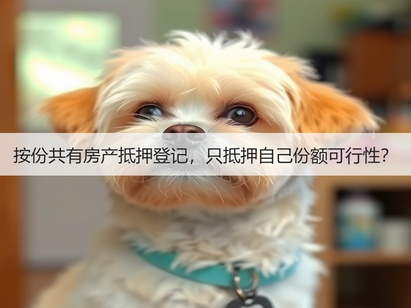 按份共有房产抵押登记，只抵押自己份额可行