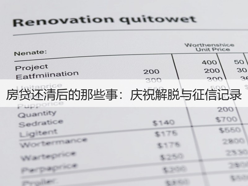 房贷还清后的那些事：庆祝解脱与征信记录
